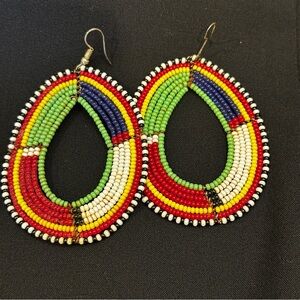 NEW African Handmade Beaded Earrings